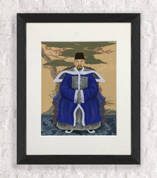 Emperor 1 Blue in Garden, Art Print, Wall Art