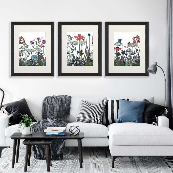 Collection - 3 prints, Wildflower Bloom Set 1 Art Print, Canvas Wall Art