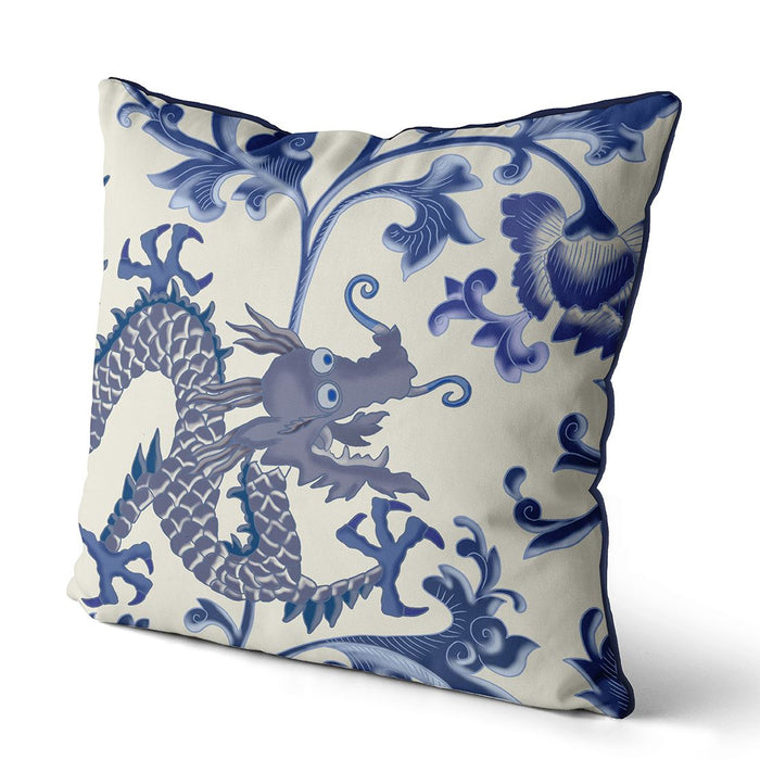 Dragon Garden, Chinoiserie Cushion / Throw Pillow