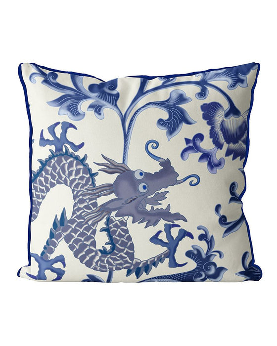 Dragon Garden, Chinoiserie Cushion / Throw Pillow