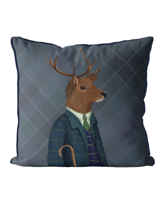 Alistair McStag Scottish Deer Tartan, Cushion / Throw Pillow