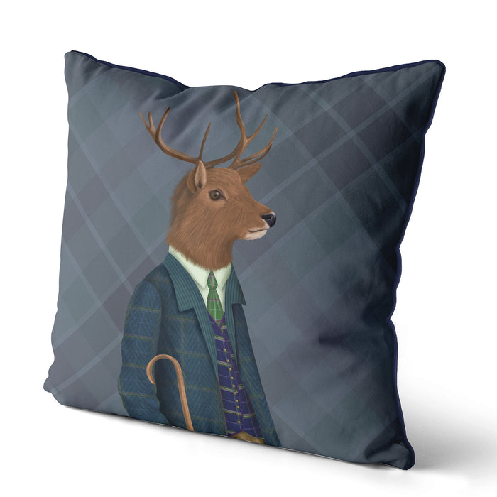 Alistair McStag Scottish Deer Tartan, Cushion / Throw Pillow