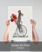 Schnauzer Grey on Penny Farthing, Dog Art Print, Wall art | Print 18x24inch