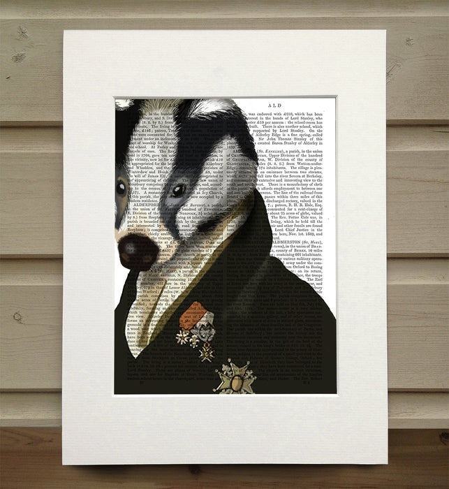 Badger The hero Portrait Book Print, Art Print, Wall Art