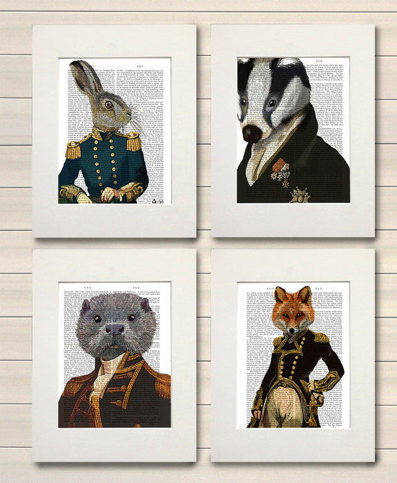 The Military 4 Collection Gallery Set Book Prints, Art Print, Canvas art