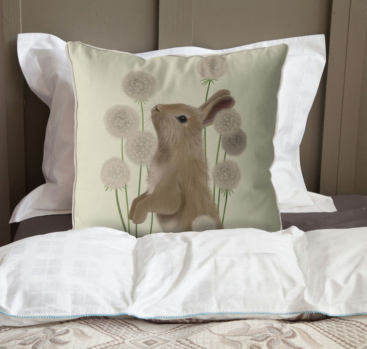 Rabbit & dandylions, Cushion / Throw Pillow