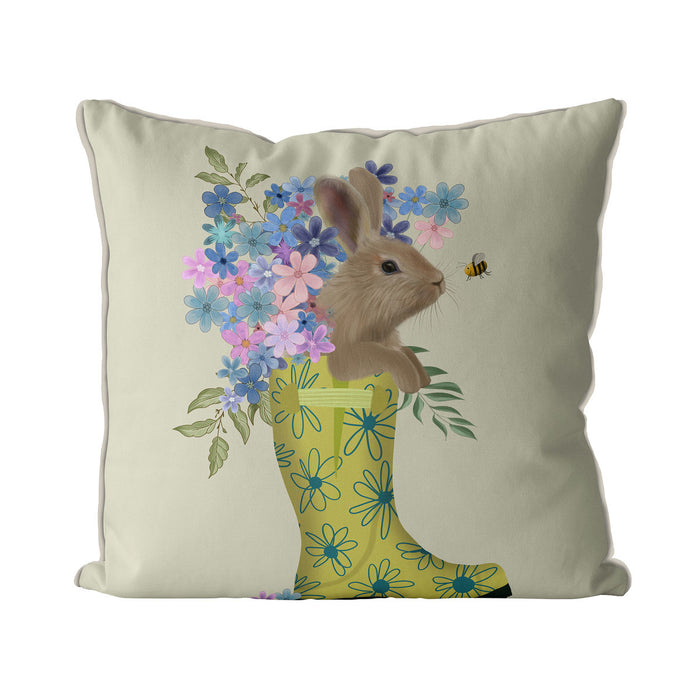 Welly Bunny And Bee, Cushion / Throw Pillow
