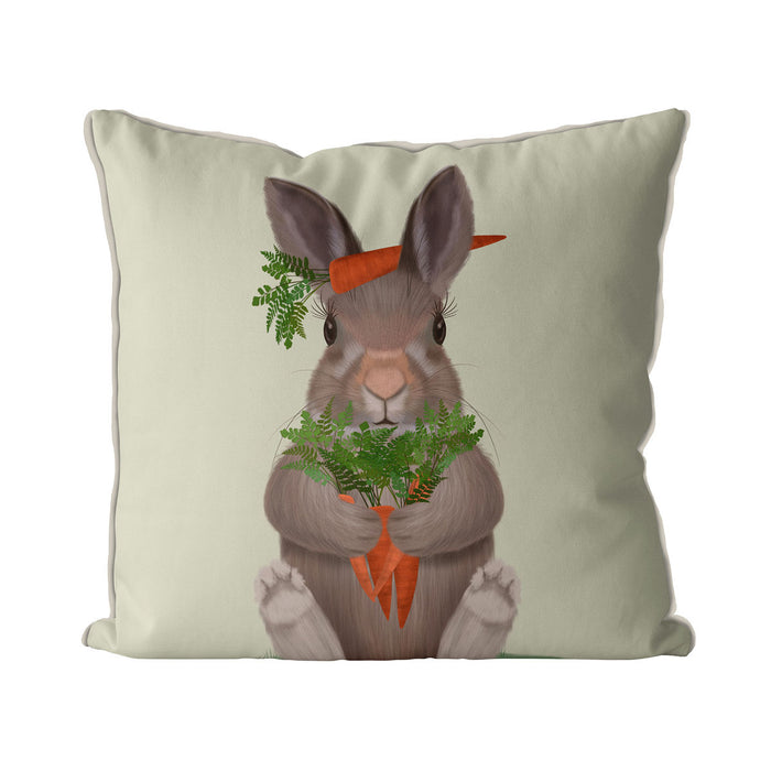 Rabbit Carrot Hug, Cushion / Throw Pillow
