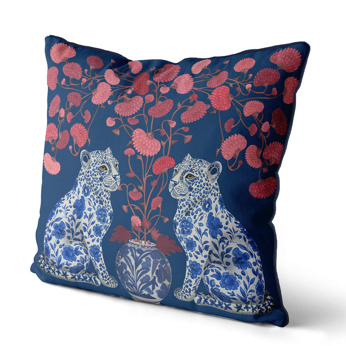 Chinoiserie Leopard Twins, Cushion / Throw Pillow