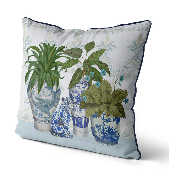 Chinoiserie Group With Leopard, Cushion / Throw Pillow