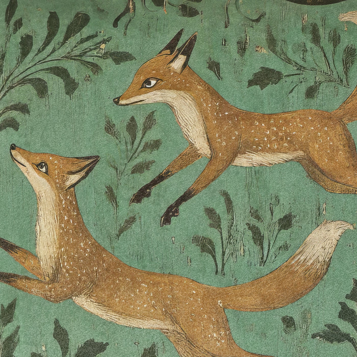Medieval Foxes 1 Luxury Fringed Velvet Cushion Throw Pillow Cover