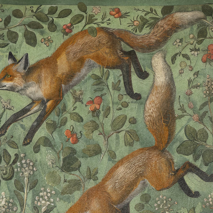 Medieval Fox 2 Luxury Fringed Velvet Cushion Throw Pillow Cover