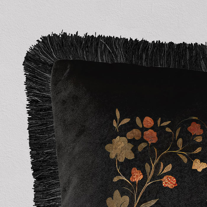 Medieval Fox 11 Luxury Fringed Velvet Cushion Throw Pillow Cover