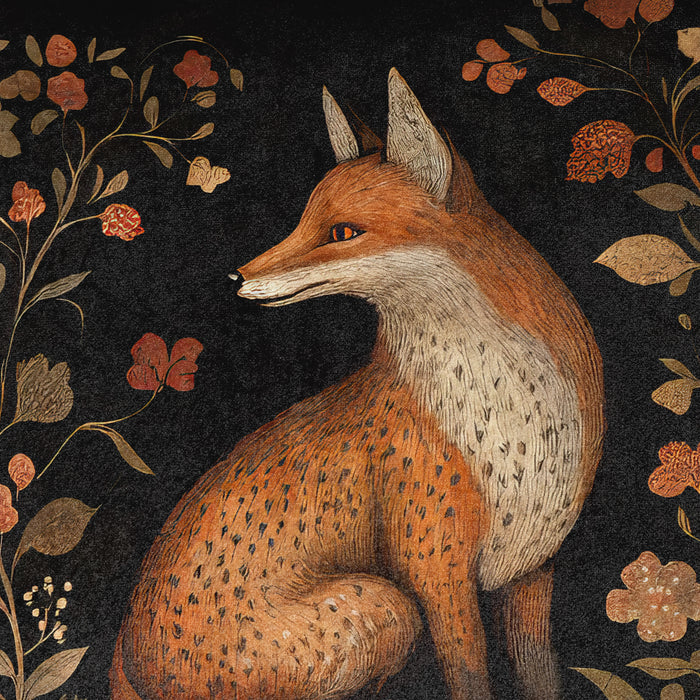 Medieval Fox 11 Luxury Fringed Velvet Cushion Throw Pillow Cover