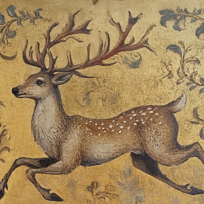 Medieval Stag 1 Luxury Fringed Velvet Cushion Throw Pillow Cover