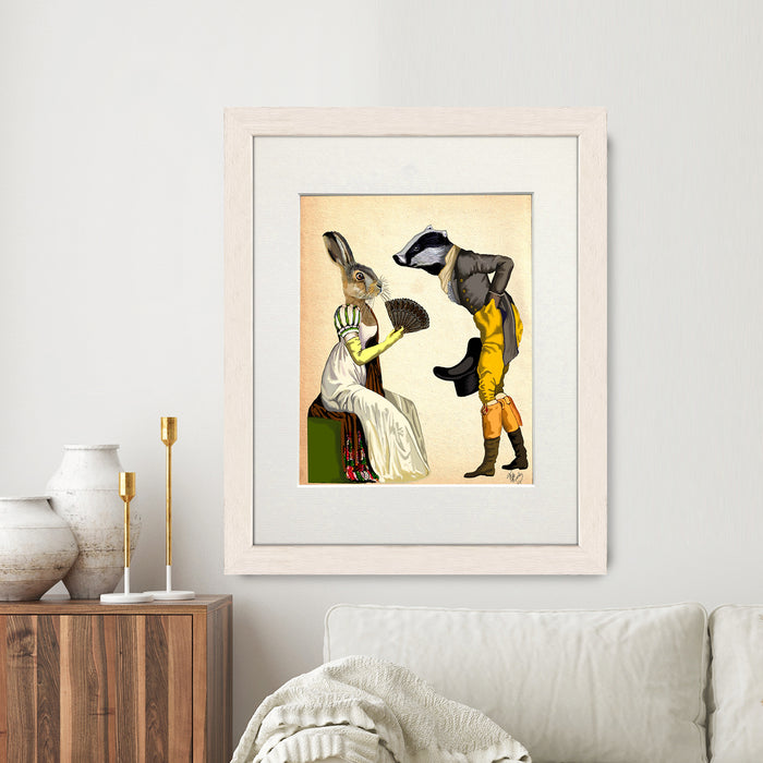 Look of Love Hare & Badger Art Print, Wall Art