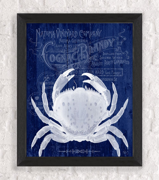 Crab, Prohibition Crab in Red White & Blue Nautical print, Coastal art