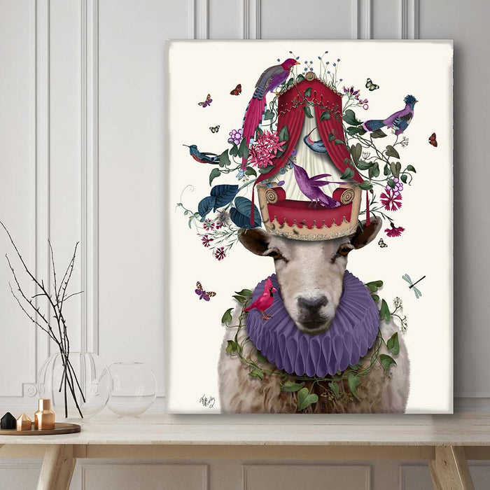 Sheep Bird-keeper, Farm Animal Art Print, Wall Art