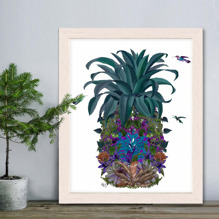 Pineapple, Tropical Flowers 1, Botanical art print, Wall art