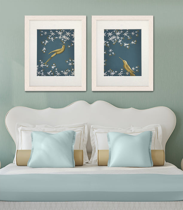 Golden Hummingbird 2, Bird Art Print, Wall Art