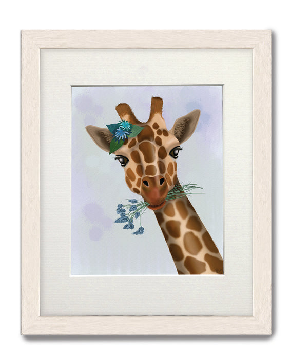 Chewing Giraffe 1, Art Print, Canvas Wall Art