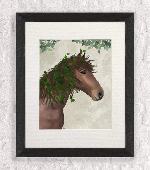 Horse Chestnut with Ivy, Animal Art Print, Wall Art