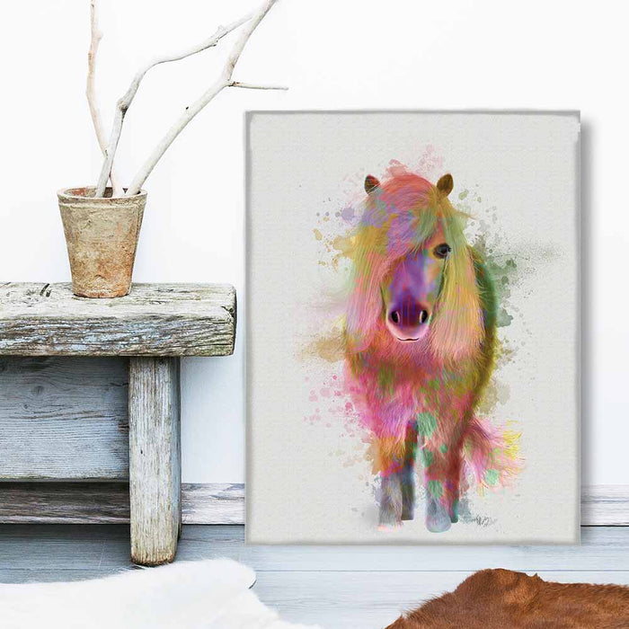 Pony 1 Full Rainbow Splash, Animal Art Print