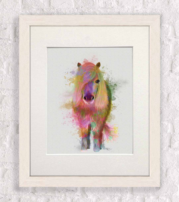 Pony 1 Full Rainbow Splash, Animal Art Print
