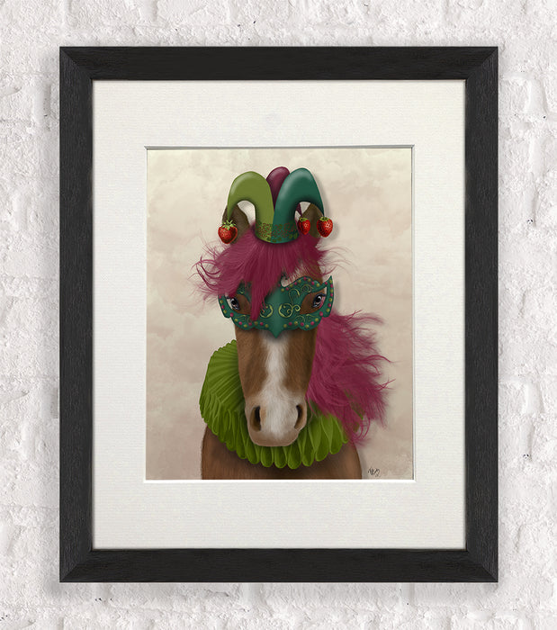Horse Strawberry Fool, Animal Art Print, Wall Art