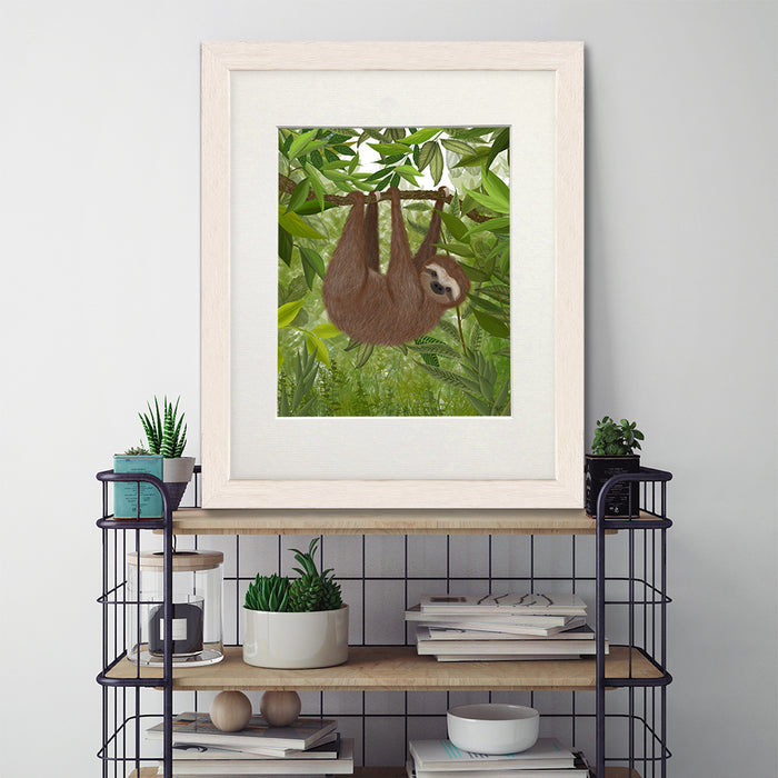 Sloth Hanging Around, Art Print, Canvas Wall Art