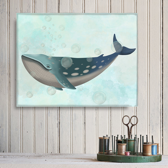 Whale Bubbles 1, Nautical print, Coastal art