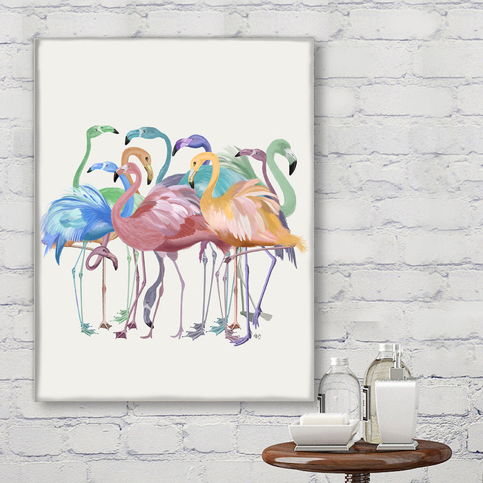 Flamingos in Pastels, Bird Art Print, Wall Art
