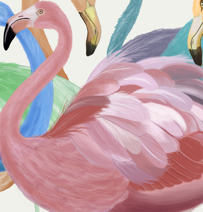 Flamingos in Pastels, Bird Art Print, Wall Art