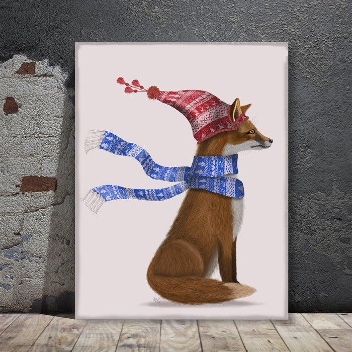 Windswept Fox, Art Print, Canvas Wall Art