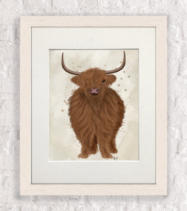 Highland Cow 1, Full, Animal Art Print