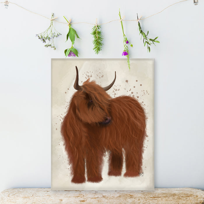 Highland Cow 2, Full, Animal Art Print