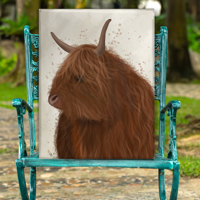 Highland Cow 4, Portrait, Animal Art Print