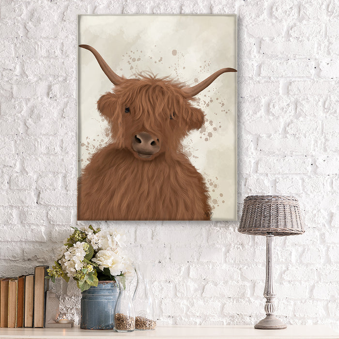 Highland Cow 8, Portrait, Animal Art Print