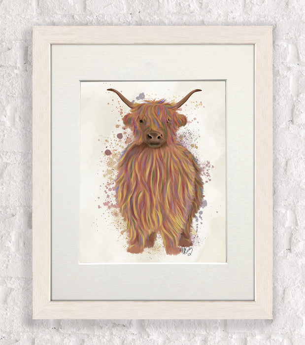 Highland Cow 8, Multicolour Full, Animal Art Print