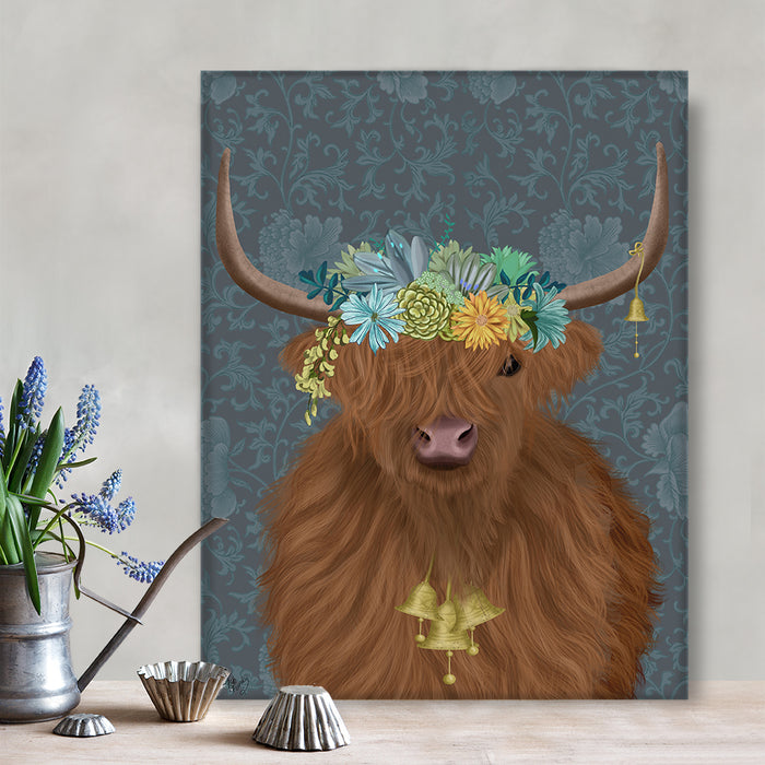 Highland Cow Bohemian 1, Animal Art Print