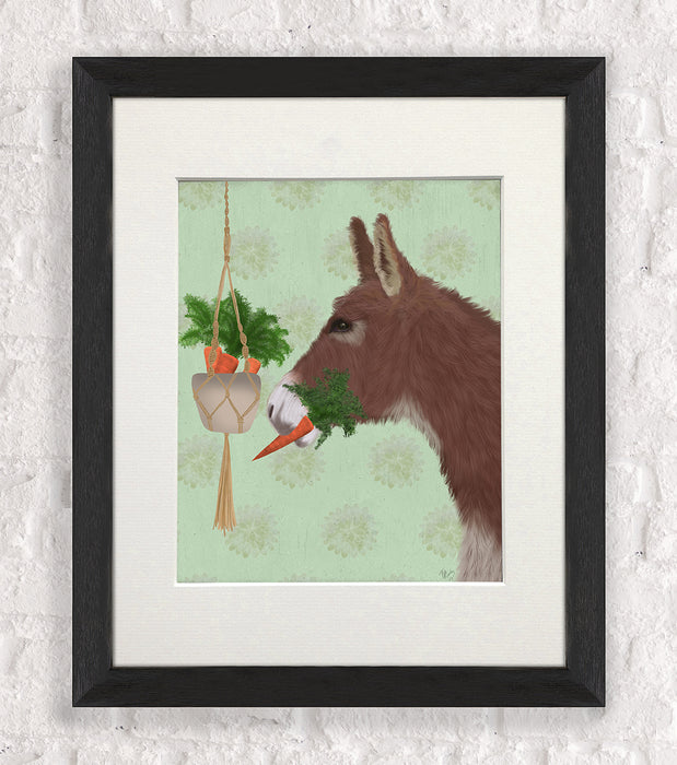 Donkey Lunch, Animal Art Print, Wall Art