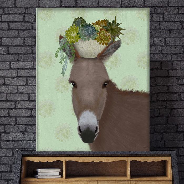 Donkey Succulent, Animal Art Print, Wall Art