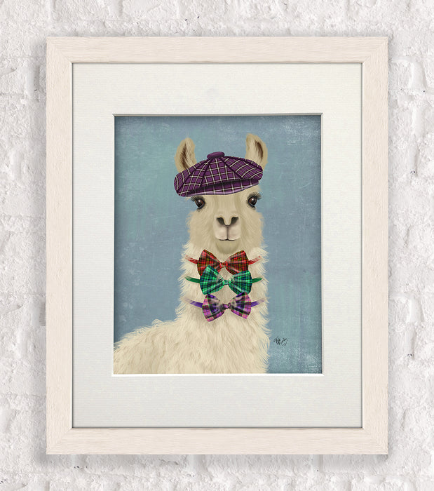 Llama Dapper, Art Print, Canvas Wall Art