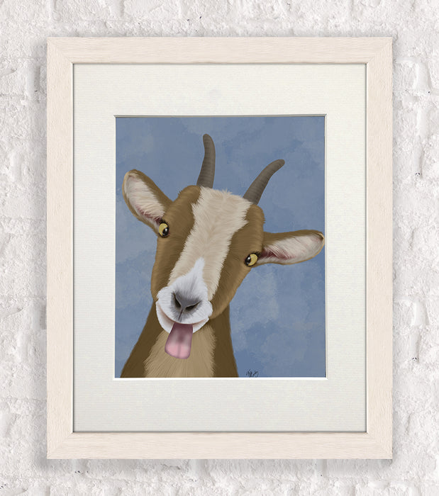 Funny Farm Goat 3, Animal Art Print, Wall Art