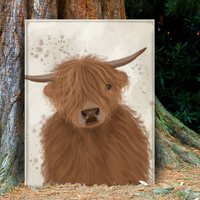 Highland Cow 10, Portrait, Animal Art Print