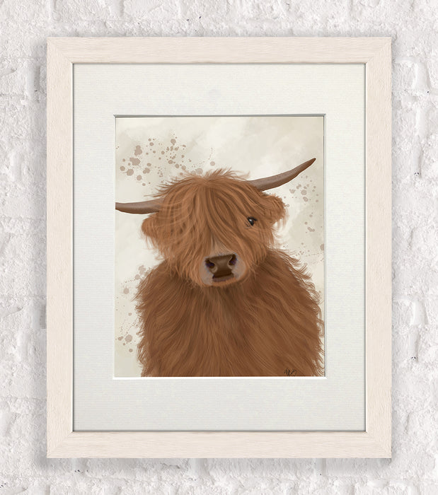 Highland Cow 10, Portrait, Animal Art Print