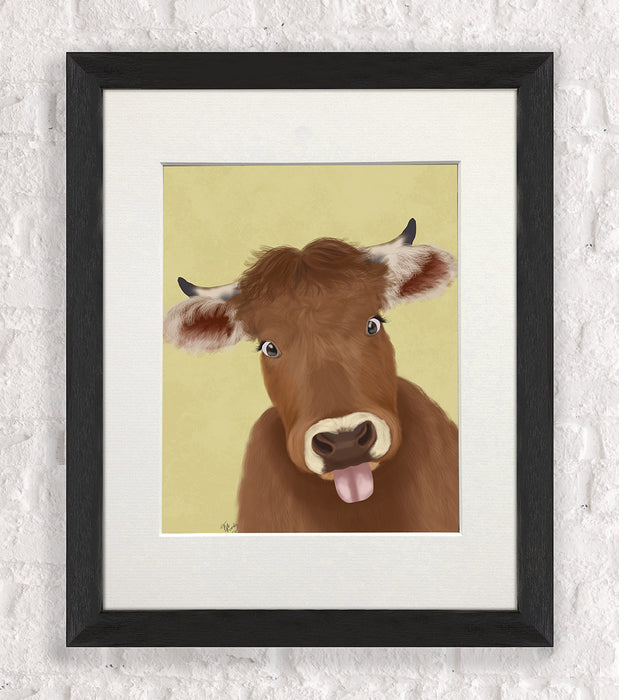 Funny Farm Cow 2, Animal Art Print, Wall Art