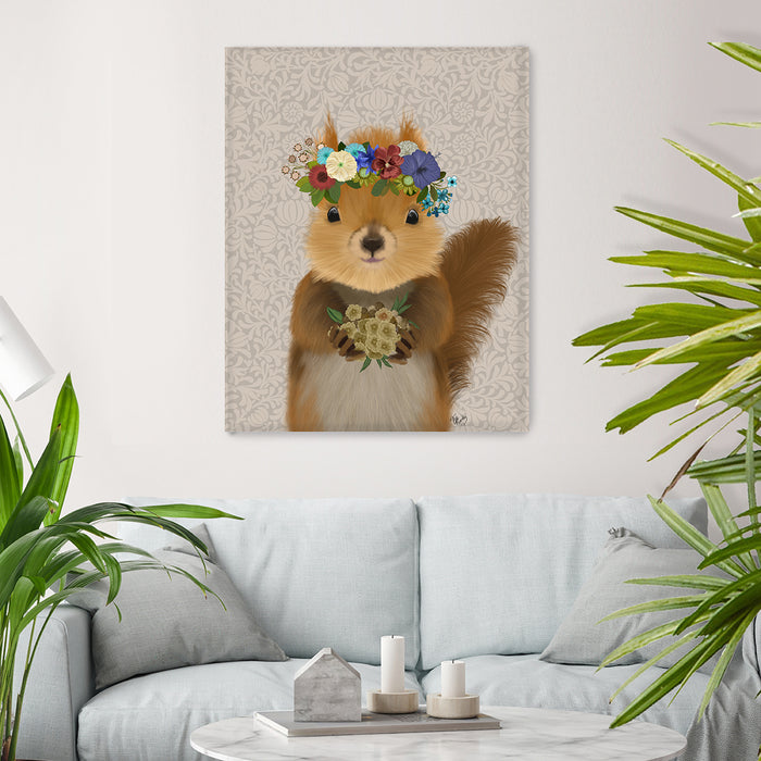 Squirrel Bohemian, Art Print, Canvas Wall Art