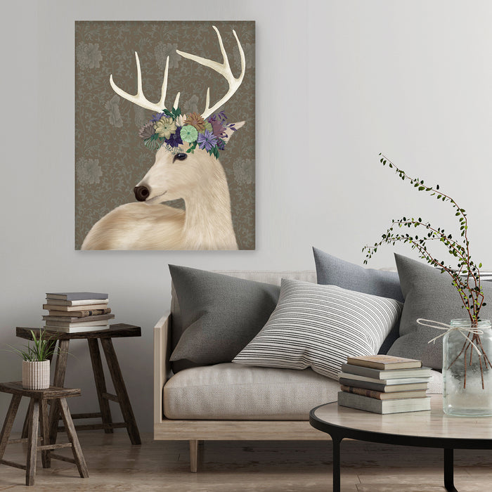 Deer Bohemian 1 Portrait, Art Print, Canvas Wall Art