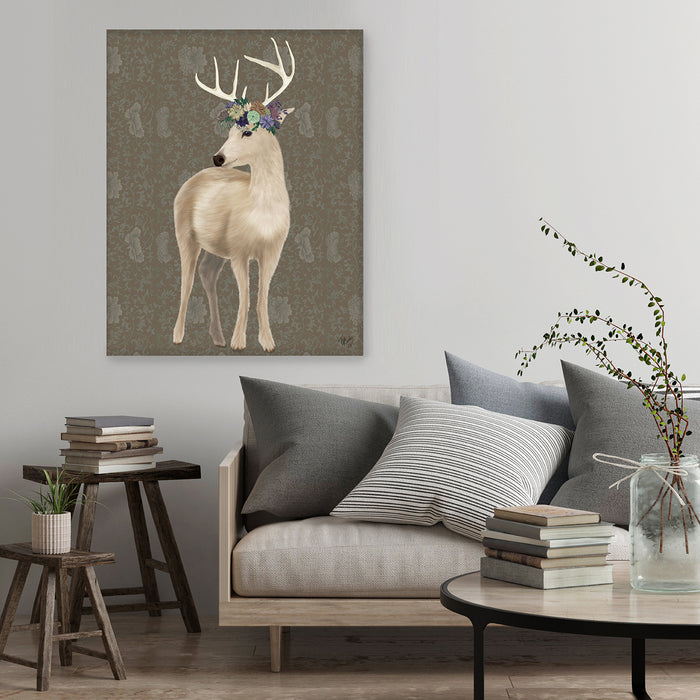 Deer Bohemian 1 Full, Art Print, Canvas Wall Art
